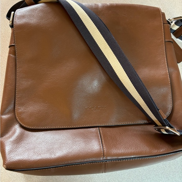 Coach Charles Brown Leather Men’s Messenger Canvas Strap - Picture 8 of 10
